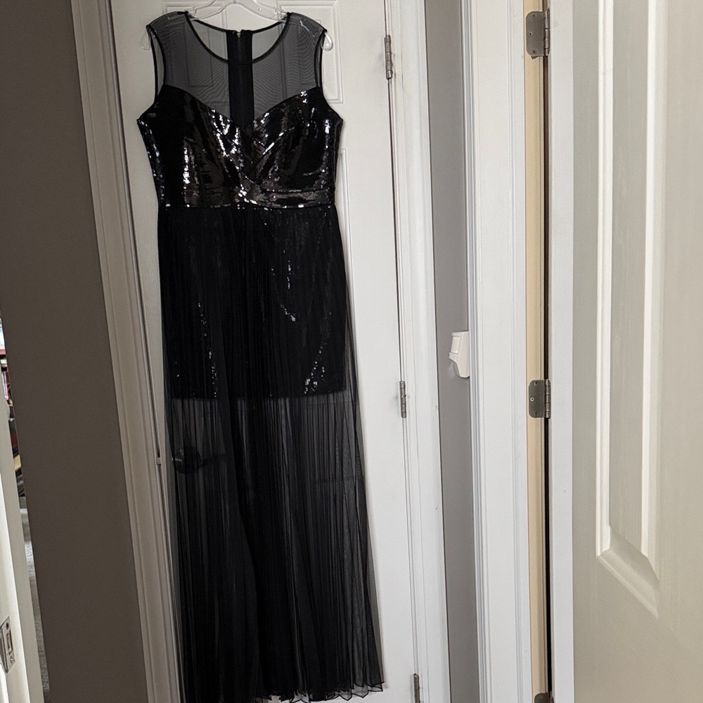 NWT - BCBG Cynthia Sequinned Detail Pleated Gown